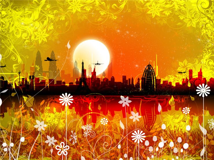 Picture Of Utopian Orange Skyline